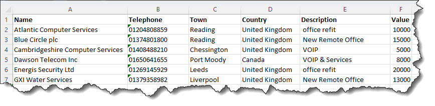 Example CRM Opportunities Example CRM Opportunities