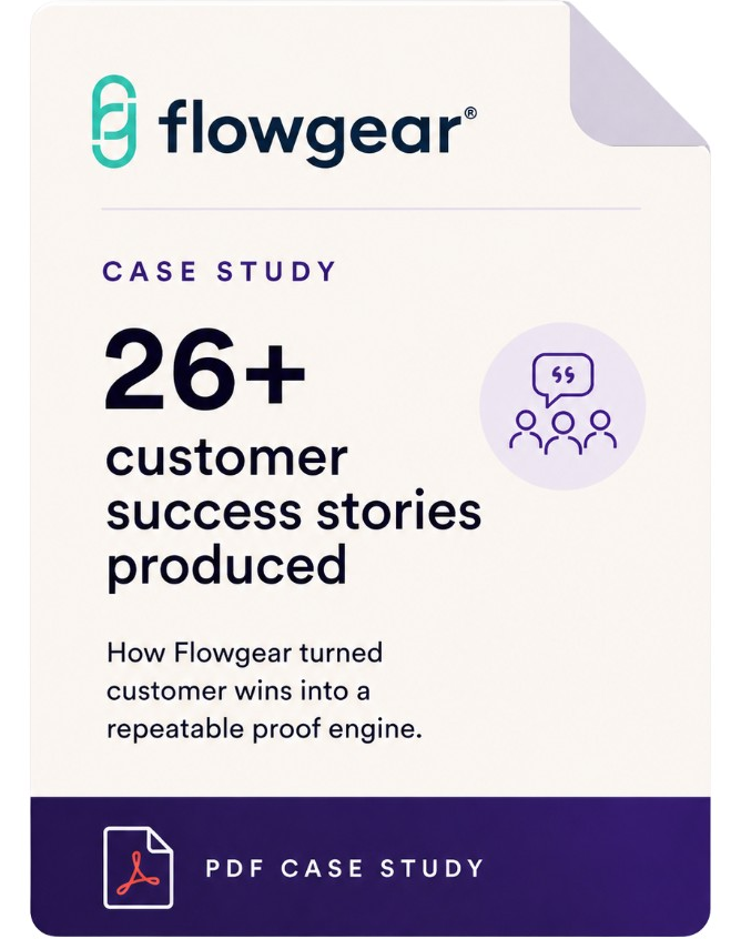Flowgear case study — 26+ customer success stories produced