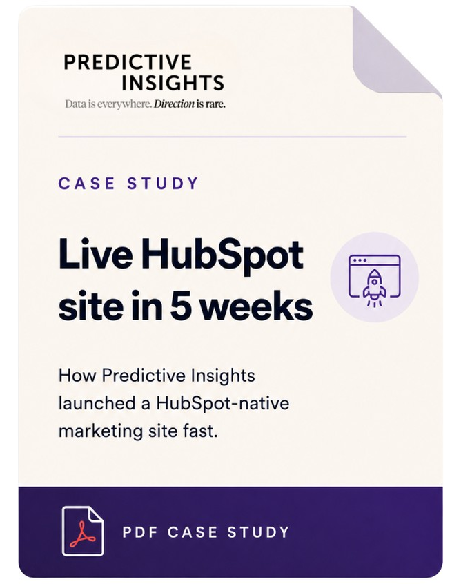 Predictive Insights case study — Live HubSpot site in 5 weeks
